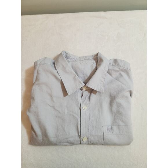 Seven 7 For All Man Kind 100% Cotton Shirt Mens Large Gray Long Sleeve Preppy - Picture 1 of 14